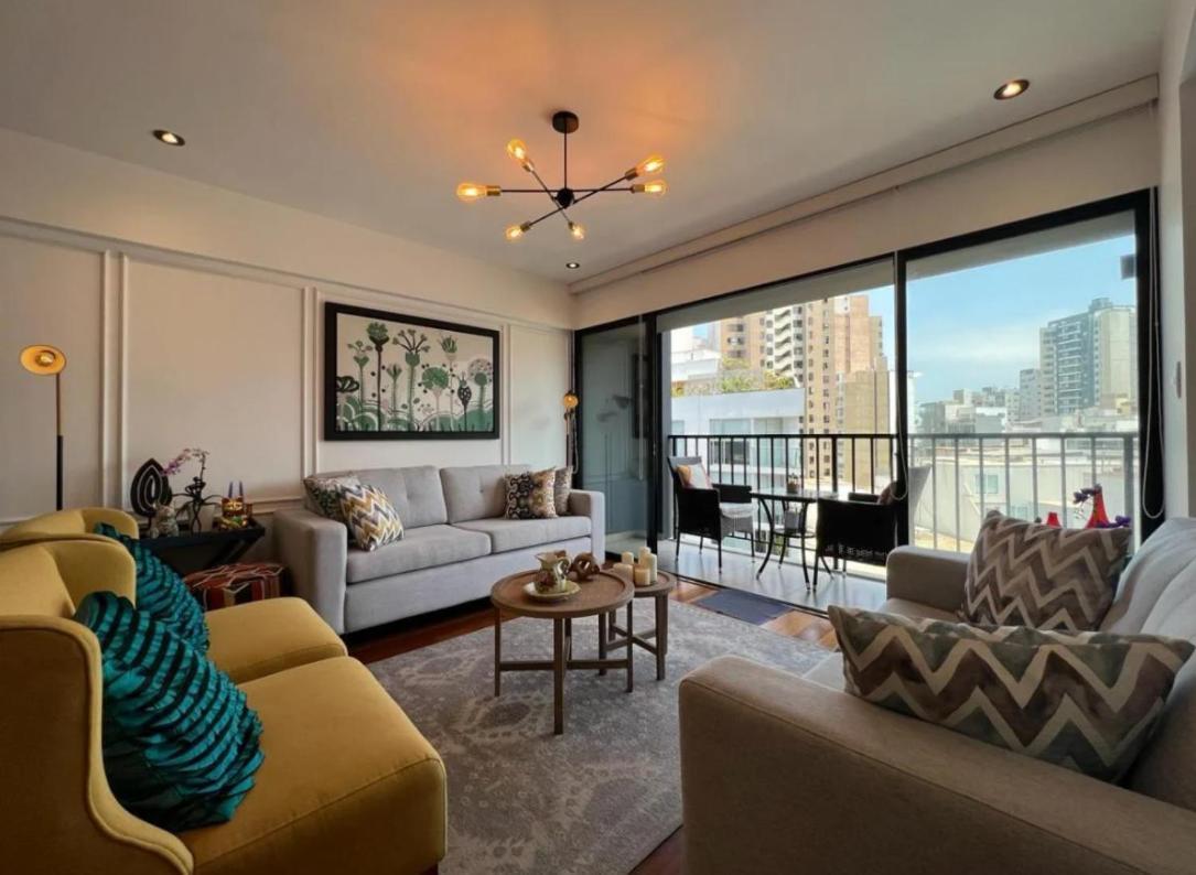 Exclusivo Y Moderno Depa En Miraflores Vista Al Mar Y A La Ciudad Amoblado Apartments Lima Zewnętrze zdjęcie